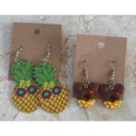 Pineapple & Mickey Mouse Donut Earrings Set Yellow Photo 1