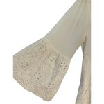 Crown & Ivy White Tiered Eyelet Boho Peasant Top 3/4 Bell Sleeves Sz M Photo 7