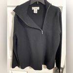 Evan Picone  black zippered wool blend cardigan size L Photo 0