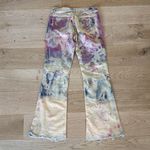 Q Point Jeans Flare Butterflies Tie Dye Size 10 Yellow Pink Blue Photo 4