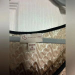 Dress Barn Dress barn women’s brown zig zag v neck crocheted cover up plus size 16 Photo 4