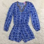 Lilly Pulitzer Colby Romper Lapis Blue Costa Verde Long Sleeve Swim Coverup XXS Photo 3