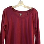 Aerie Women's Red Long Sleeve Lace Hem Blouse Size M Photo 1