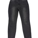 NYDJ Ami Skinny Jeans Released Hem Raw Frayed Distressed Olympic Gray Black 10 Photo 1