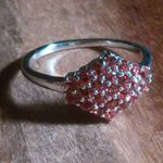 Indian Pink Crystal Platinum Bond Brass Ring (Size 9) Photo 7
