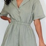 Princess Polly  Fallon Sage Green Romper Photo 1