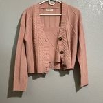 Full Circle Trends Rose Blush Knit Cardigan and Crop Top Set  Photo 0