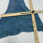 Anthropologie Staring At Stars Top Womens X Small Blue Crochet Knit Halter Top Photo 6