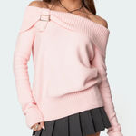 Edikted  Light Pink Off-Shoulder Sweater Photo 0