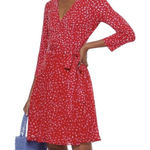 Diane Von Furstenberg  New Irina Wrap Dress Floret Poinsettia Size Medium DVF Photo 0