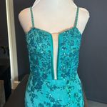 Women’s Blue Mermaid Fit Prom Party Dress Sparkly Sequins Leg Slit Size 2 NEW Photo 1