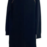 French Connection ‎ Black Long Sleeve Sweater Dress Size S Gold Zippers Photo 0