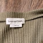 Lovers + Friends  Hailey Henley Sweatshirt Dress Walffle Knit Sage Green Photo 8