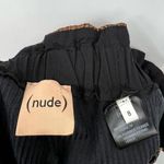 NUDE High Waist Shorts Foil Metallic Paperbag Boxer Style Pockets Gold Black 8 Photo 8