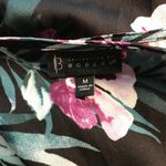 Bobeau Satin Twist Front Black Floral-Print Dress MEDIUM Photo 5