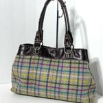 Coach Penelope Tattersall Colorful Plaid Wool Shoulder Bag Purse Photo 1
