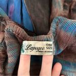 Y2K Lapogee Tie Dye Applique Smocked Flowy Asymmetric Midi Tank Dress One Size Blue Size undefined Photo 12