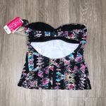 Hula Honey  Women's Black Multi Just Another Brick Convertible Tankini Top sz S Photo 2