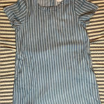 Impressions  Sky Blue and White Striped Dress with Buttons closure in the back. Photo 0
