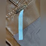 Free People π©·π©· Tan Honey Leather A-Line Skirt vegan size 10ππ Photo 8