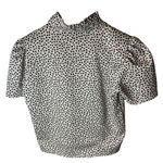 ZARA  Animal Print High Neck Short Sleeves Blouse Top M Photo 4