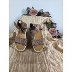 Minka Women Peach Pyramid Studs Lori Tan Leather Studded Sandals 9 Made In Italy Photo 2