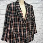Requirements Vintage  Linen Blend Balzer Womens 18W Black Red Plaid Lined Button Photo 1