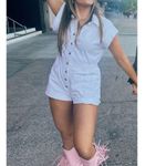 BLANKNYC White 100% Cotton Utility Collared Neckline Meditation Romper Size XL Photo 12