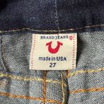 True Religion  Billy 27 Straight Dark Wash Row Seat Flap Pocket Designer Y2K Retr Photo 6