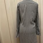ZARA Black and White Striped Button-Up Dress Photo 2