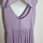 David's Bridal David’s Bridal Iris Long Mesh Dress with Cowl Back Detail Lavender Purple Maxi 4 Photo 11