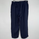 Quince  Womens Linen Pull On Pants Size L Navy Coastal Resortwear Beachy Photo 4