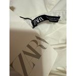 ZARA NEW White Short Puff Sleeve Lace Up Back Square Neck Mini A Line Dress XL Photo 4