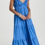 English Factory Blue Ruffle Sleeve Maxi Dress Photo 0