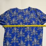 ZARA  Blue and White Palm Print Blouse Photo 4