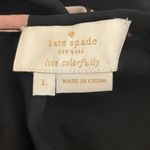 Kate Spade Dawn Dusk Buds Ruffle Top, Size XL Black Sheer Floral Pink Photo 4