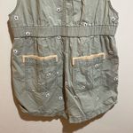 Anthropologie Pilcro Dessa Overall Romper Green Embroidered Flowers Size M Photo 9