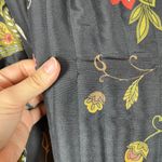 Silkland Quilted Jacket Womens Large Petite Silk Floral Artsy Mature Boho Black Size L petite Photo 4