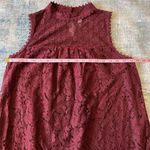 Xhilaration  Maroon Floral Lace Sleeveless Dress Medium Photo 7