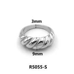 SIZE 5 Stainless Steel Weaving Twisted Dome Ring Silver Photo 3