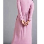 Anthropologie ’s Dolan Alissa Maxi Dress Pockets Soft Ribbed Cowl Neck Pink XS Photo 1