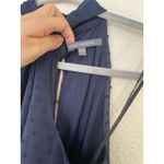 Julia Jordan  Navy Blue Swiss Dot Mock Neck Maxi‎ Dress Size 4 Photo 3