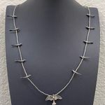 Vintage Native American Zuni Southwestern Liquid Silver Bird Fetish Necklace Photo 3