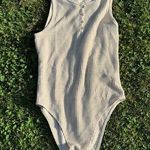 Forever 21 Beige Ribbed Bodysuit Photo 0