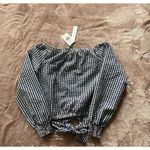 Sanctuary  Womens Botanica Off Shoulder Black‎ Long Sleeve Crop Top Sz Xsmall Photo 7