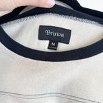 Brixton | "Brxton‎ 77" 100% Cotton Knit Long Sleeve Shirt in Tan & Black, Medium Brown Photo 3