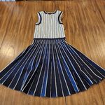 Jason Wu  collective Sleeveless Blue White Stripe pleated knit Mini Casual dress Photo 3