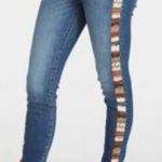 Driftwood  Jackie High Rise Jeans Southwest Embroidered Neutral Browns Size 26x28 Photo 0