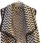 Chico's Women's Chevron Sweater Vest Size 0 Taupe White Sleeveless Photo 1