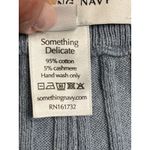 Something Navy  Ribbed wide leg pants, cashmere blend, slate blue,size medium Photo 2